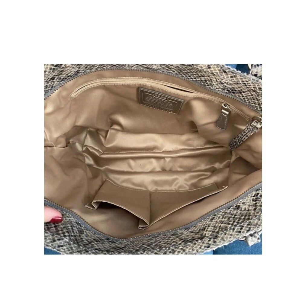 NWT Coach Alexandra Straw Tote Python Leather Trim Exotic F21959 Rare - Picture 5 of 5